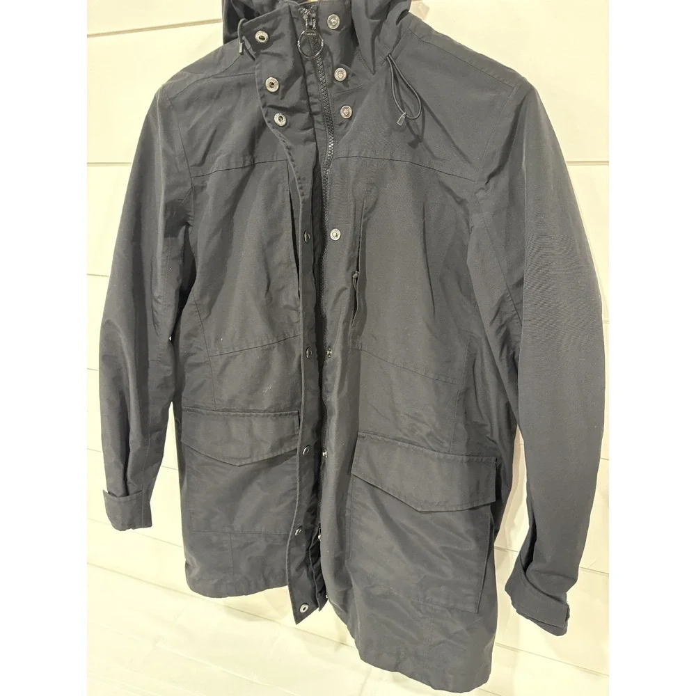 LANDS' END Squall Youth Parka Winter Coat w/ Hood Boys Size M 10-12 JACKET Black